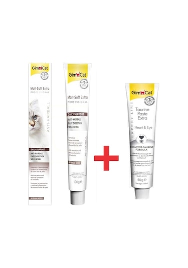 Gimcat Soft Extra Malt 100 G + Gimcat Taurin Paste Kedi Macunu 50 G