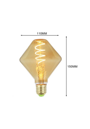 4w Vintage Led Kısılabilir Işık Kaynağı - Düzensiz Şekil - 220/240v - E27 Edison Vida - Özel - Antika Dekoratif Lamba Jiroskop Çok Renkli