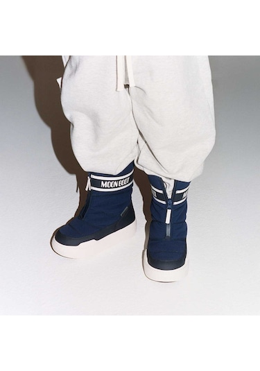 F017 Blue Navy Bot Erkek 80d3440080 Moon Boot Jr Park Zip High Wp Lacivert