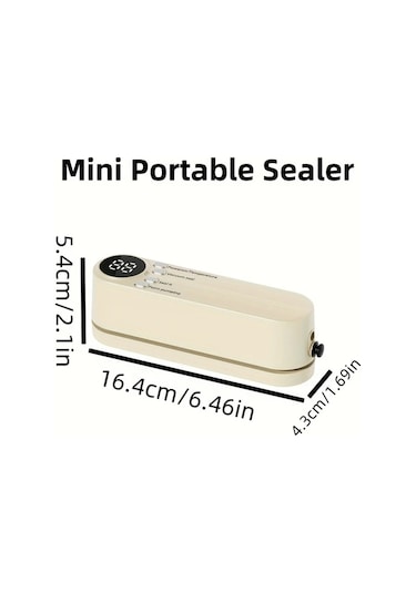 Boatshop1 Beyaz Cok Fonksiyonlu Otomatik Gida Muhurleyici Atistirmalik Sizdirmazlik Vakum Makinesi Tasinabilir Kompakt Tasarim Mutfak Ve Piknik Icin