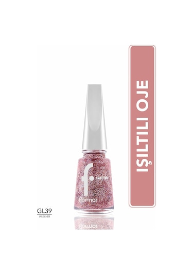 Flormar Glitter Yarı Transparan Parlak Bitişli Simli Oje GL39