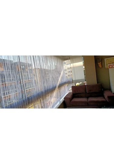 İP MODEL BEYAZ RENK İP PERDE 300*270 cm - 2 mm şerit Beyaz