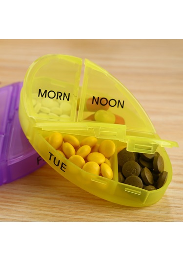 Haftalık Hap Organizatör 7 Gün Hap Kutusu Kasa Tıp Beyaz Diğer