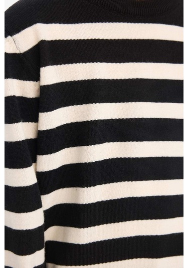 Defacto Erkek Çocuk Bisiklet Yaka Çizgili Kazak F0960a825wnbk81 Siyah