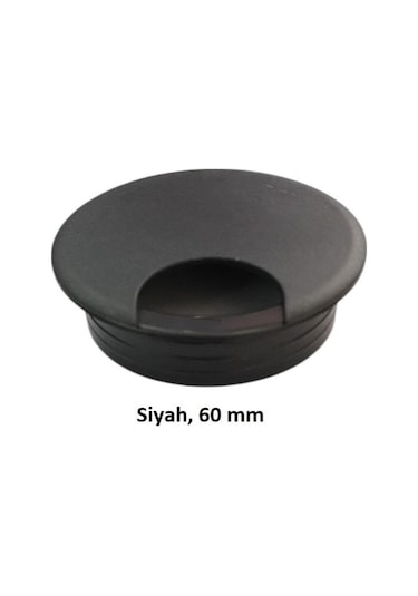 Masaüstü Kablo Kanalı Deliği Kapağı Siyah 6 Cm