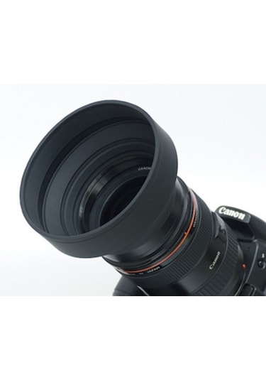 52 MM Üç Kademeli Kauçuk Lens Hood (Parasoley)