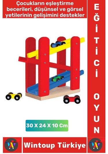 Eğlenceli Eşleştirme Koordinasyon Düşünsel Görsel Gelişim Çocuk Eğitici Yarış Arabalı Oyun Rampası
