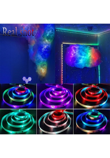 Dianziye 5v Rgb Led Şerit Işığ 5050 Tipi 12 Led/metre Bluetooth Uygulama Ve 24 Tuşlu Ir Kumanda İle Kontrol Edilebilir 4 Metre Uzunluk