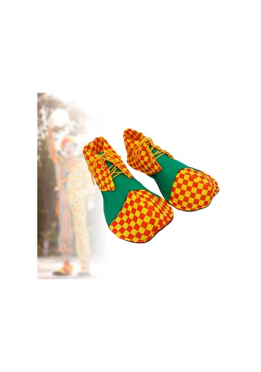 Suntek Yetişkin Palyaço Ayakkabıları Maskeli Balo Yeşil