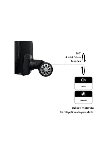 Kumaş Yüzeyli Oasis Serisi Seyahat Valizi, Orta Boy - Gri