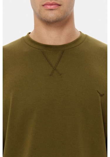 D'S Damat Ds Damat Regular Fit Haki Düz Sweatshirt 5hce26172205m H01