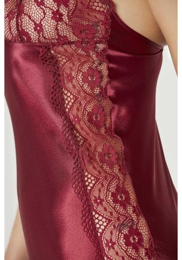 Pierre Cardin Saten Dantelli Gecelik Sabahlık Takım 4438 Siyah