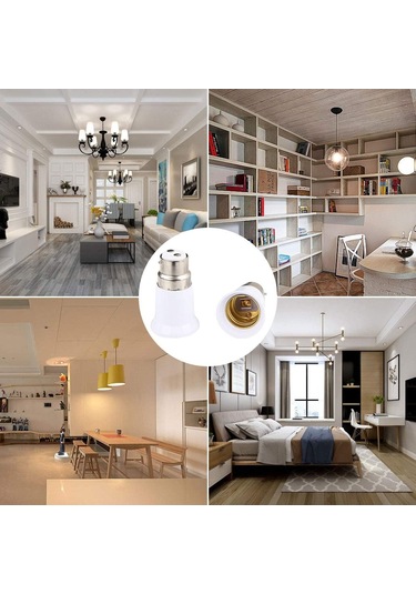 15 Adet B22 Soket Adaptörü E27'ye, Lamba Tabanı Dönüştürücüsü, Led Lambalar İçin Ampul Adaptörü