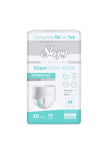 Sleepy Sensitive Antibakteriyel Emici Külot Medium 30 Adet