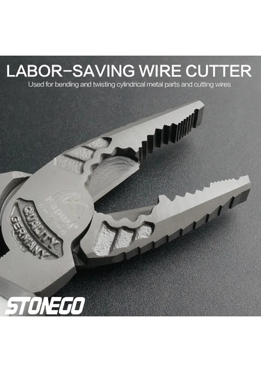 Stonego Yalıtımlı Pense, Tel Sıyırma Sıkma Elektrikçi Pense Striptizci Crimper Sıze D