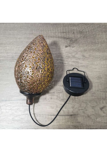 Yaozixa Güneş Energili Demir Kırmızı Çınar Şekilli Akıllı Sensorli Bahçe Projeksiyon Lambası - Otomatik Şarjlı 6-8 Saat Aydınlatma