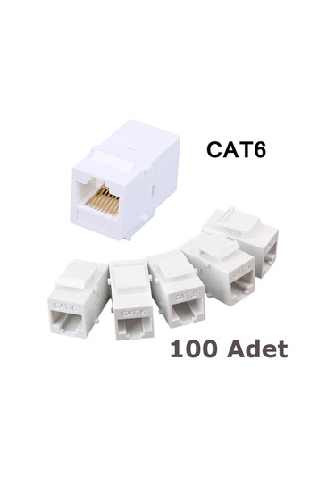 RJ45 Cat6 Konnektör Keystone Jack Dişi Dişi Ara Uzatma - 100 Adet