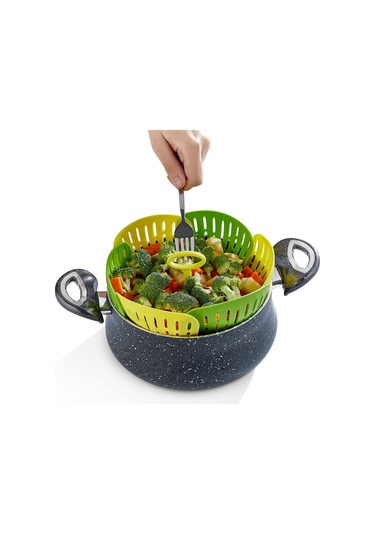 Büro Ev Ofis Mutfağı İçin Plastik Katlanır Buharda Pişirme Aparatı Haşlama Sepeti