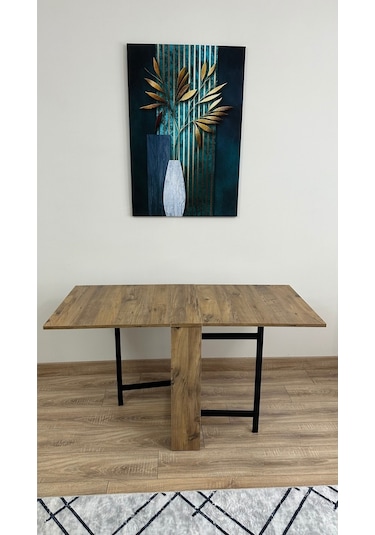 Modern Style Home Pratik Katlanır Taşınabilir 4-6 Kişilik Yemek Masası Ceviz Modern Style Home Pratik Katlanır Taşınabilir 4-6 Kişilik Yemek Masası Ceviz