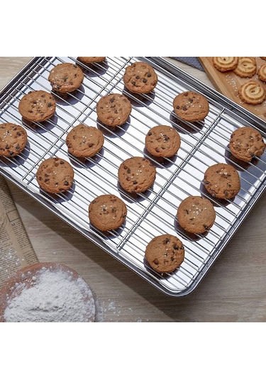 Xurunkeji Çıkarılabilir Soğutma Raflı Paslanmaz Çelik Fırın Tepsisi Yapışmaz Cips Sepeti Fırın Kabı Izgara Barbekü Tepsisi Aksesuarları, B Gümüş Xurunkeji Çıkarılabilir Soğutma Raflı Paslanmaz Çelik Fırın Tepsisi Yapışmaz Cips Sepeti Fırın Kabı Izgara Barbekü Tepsisi Aksesuarları, B Gümüş