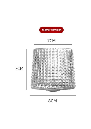 Pazly Yaratıcı Şarap Kadehi - Viski Bardağı Kristal Cam, Düz Dikey Desen Şeffaf Bara Cam Şeffaf