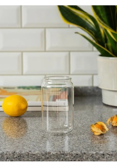 Roomi 500 Ml Kavanoz Şeklinde Cam Bardak 151188776 Beyaz