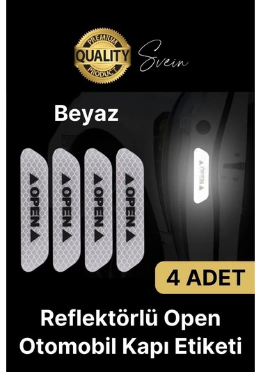 Oto Sticker Yan Kapı İkaz Open Reflektörlü Yapıştırma Oto Aksesuar Binek Ticari İz Bırakmaz