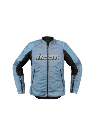 Icon Womens Overlord 3 Korumalı Kadın Motosiklet Montu Siyah Mavi
