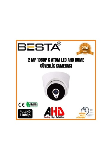 2 1080p 6 Atom Led Dome Ahd Güvenlik Kamerası 50 Adet Koli