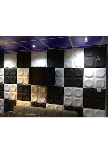 3 Boyutlu Boyanabilir Pvc Duvar Paneli Olips 50-50 Cm 4 Adet-1 Metrekare