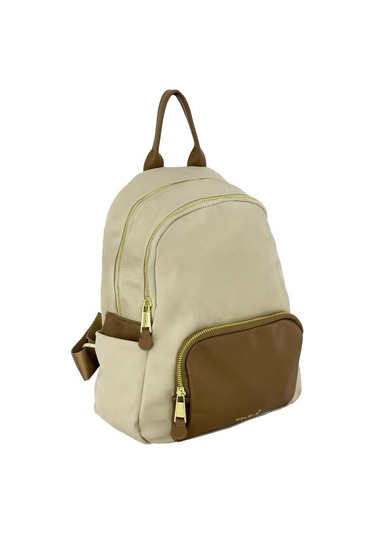 Bolsas Saten Kumaş Kadın Sırt Çanta Krem 1048 Krem