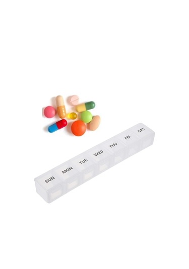 Haftalık İlaç Kutusu 7 Günlük Şeffaf Uzun İlaç Saklama Kabı İlaç Kutusu