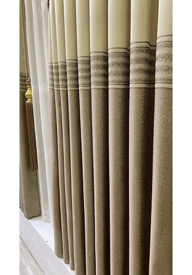 Takım Fon Perde Krem-cappuccino 2 Kanat Fon+aksesuar Krem