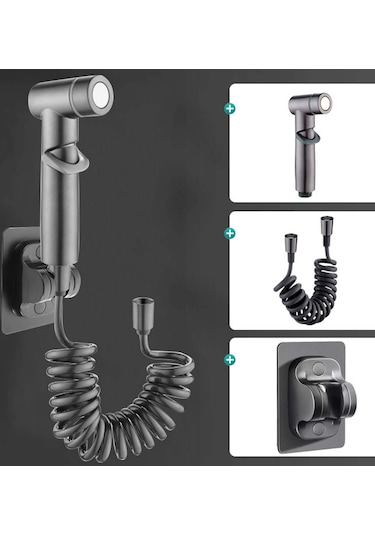 Suntek Magideal Tuvalet Su Püskürtücü Yıkama Butt 2m-hortumlu-gri