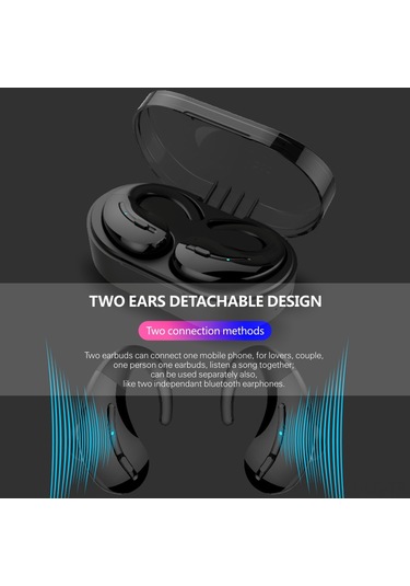 Leezsing A8 Kulak Çene Tipi Tws Bluetooth Kulaklık Siyah - Bt 5.0, 4d Hifi Ses, Spor İçin Mikrofonlu, 500mah Şarj Kutusu