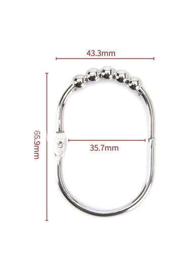 24 Adet Krom Kaplamalı Duş Perdesi Kancası Halkası, Banyo Duş Perdesi Kancası Duş Barı İçin Uygundur Gümüş