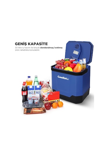 Coolist Clt33 12volt/220volt Ac/dc 33 Litre Sıcak/soğuk Oto Buzdolabı Fr Clt33