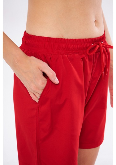 Fantasy Kadın Kırmızı Cepli Hızlı Kuruyan Deniz Şortu Edy6110k Kırmızı