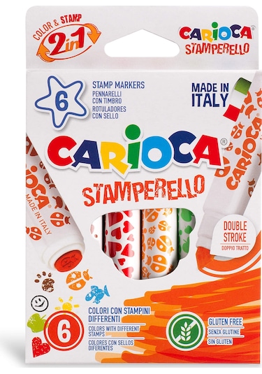 Carioca Stamperello Çift Uçlu Keçeli Kalem 6'lı