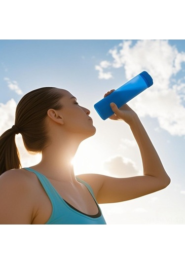 Lixada Katlanabilir Filtreli Su Şişesi - 500ml Taşınabilir Ve Hafif Mavi Mavi