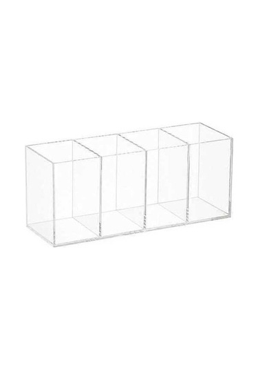 Fortunelane Şeffaf Akrilik Kalemlik, Makyaj Fırçası Bölmeleri, Saklama Masa Düzenleyici