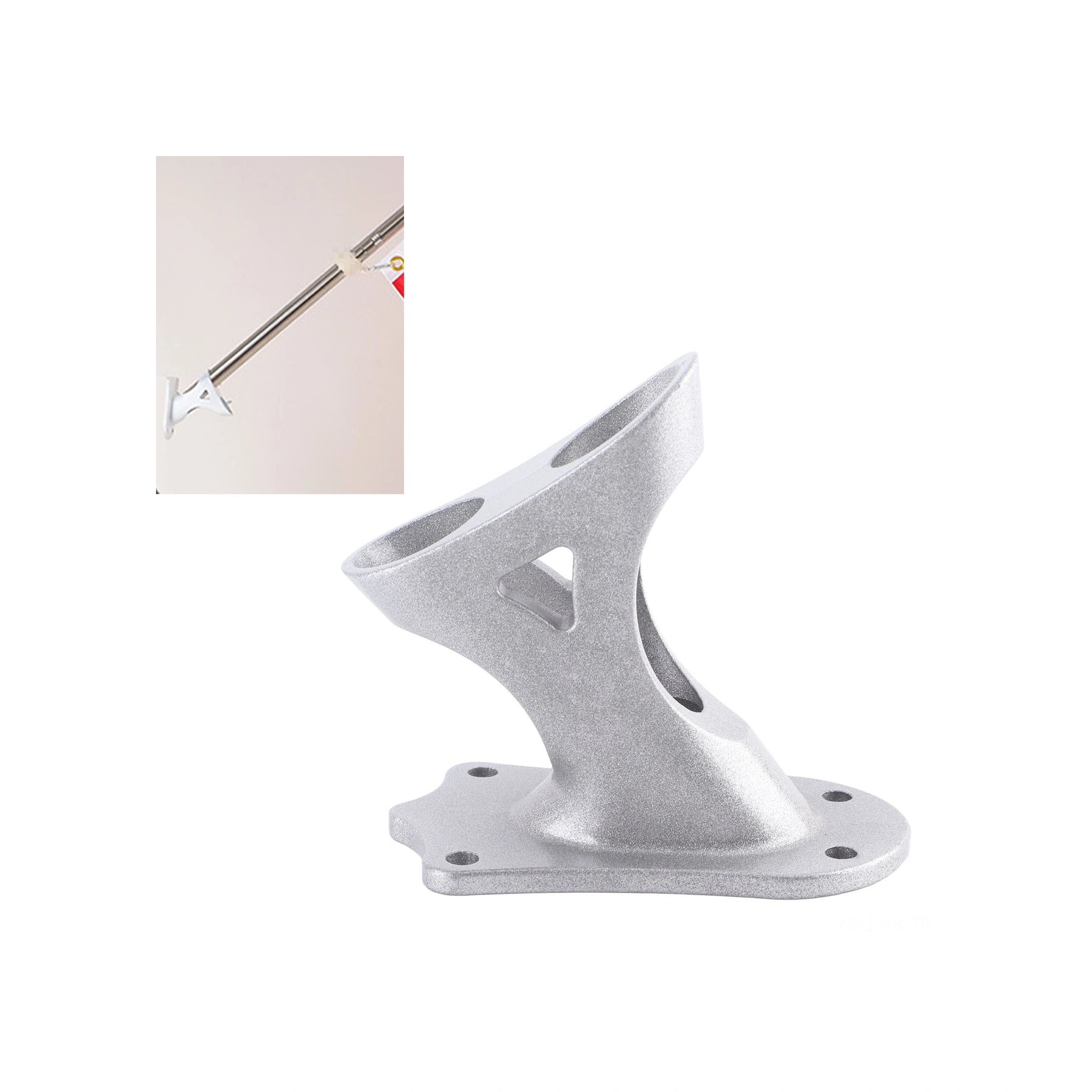 Vkemall Alüminyum Bayrak Direği Tutucu, Çift Delikli 45 Derece, Pas Koruyucu, Dış Mekan Sabitlenmesi, Ev/ Balkon/ Duvar Uygulaması