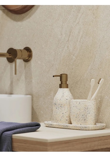 Bergenson Bjorn Bath Mosaic Diş Fırçası Ve Macunu İçin Bardak Standı 444588016 Açık Bej