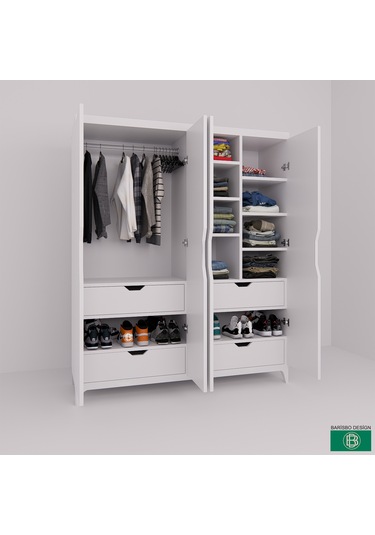 Elbise Dolabı 4 Kapaklı Geniş Depolama Alanlı Elbise Dolabı 4 Kapaklı Geniş Depolama Alanlı
