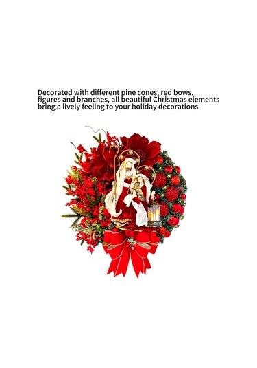 Xiyyadms 30 Cm Kırmızı Abs Noel Kapı Çöreği - Hediyelik Kutulu Dekoratif Açık Kapak Tasarımı