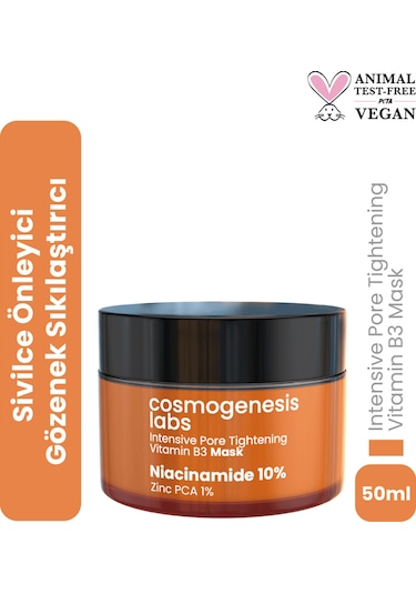 Cosmogenesis Labs %10 Niacinamide Krem Maske 50ml – Durulanan Yüz Maskesi Gözenek Sıkılaştırıcı Sivilce Karşıtı Vegan