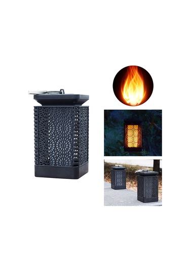 Dofolink Güneş Enerjili Alev Işığı - Ip65 Su Geçirmez Dış Mekan Led Feneri Bahçe Bahçe Dekorasyon Lambası Siyah