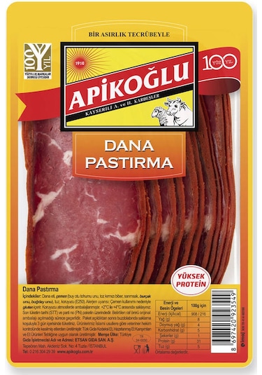 Dilimlenmiş Seçme Dana Pastırma 90 Gr. Üçlü Paket Toplam 270 Gr.
