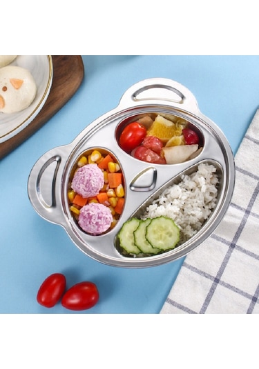 Sones Çocuklar Ev Paslanmaz Çelik Izgara Karikatür Yemek Tabağı Panda