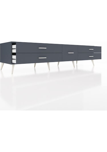 Kronos Tv Ünitesi 5 Çekmeceli 220x59x51 Antrasit-aytaşı/antrasit Aytası/antrasıt - Antrasıt Kronos Tv Ünitesi 5 Çekmeceli 220x59x51 Antrasit-aytaşı/antrasit Aytası/antrasıt - Antrasıt